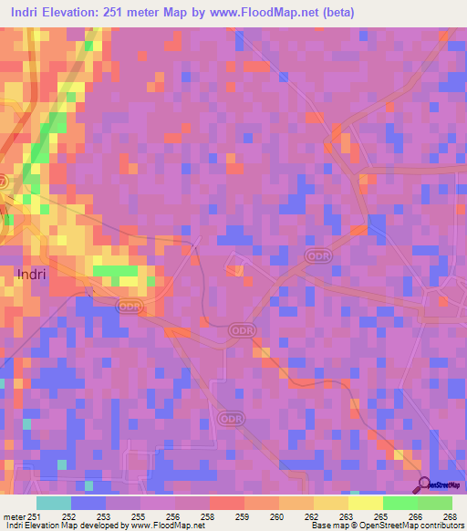 Indri,India Elevation Map