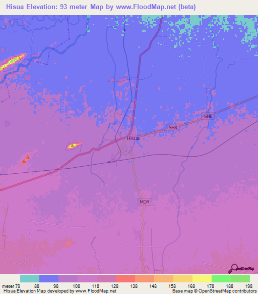 Hisua,India Elevation Map