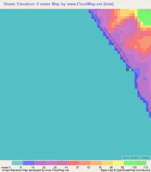 Hinam,India Elevation Map