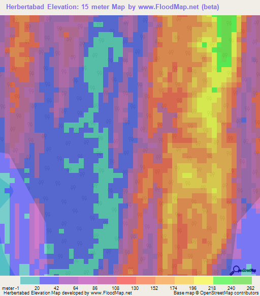 Herbertabad,India Elevation Map