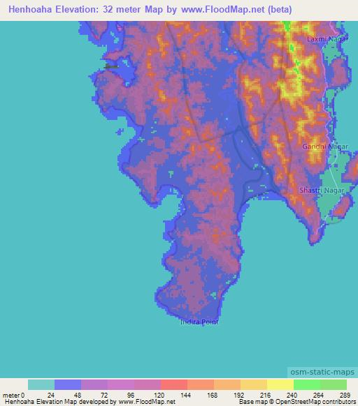 Henhoaha,India Elevation Map