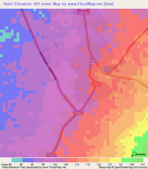 Halol,India Elevation Map