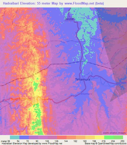 Hadraibari,India Elevation Map