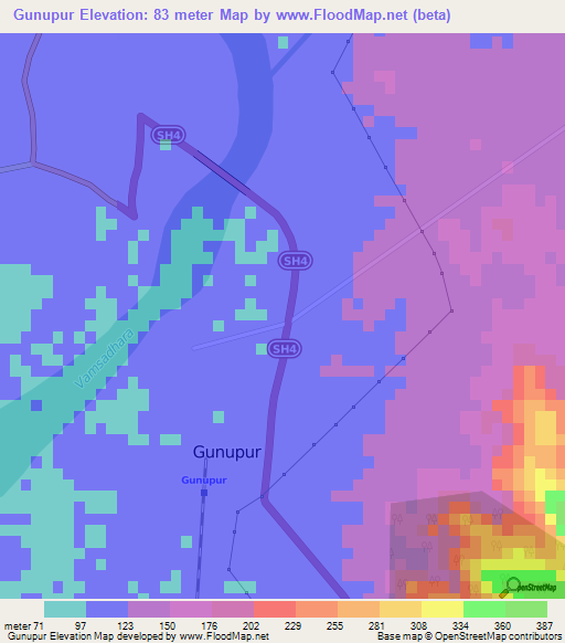 Gunupur,India Elevation Map