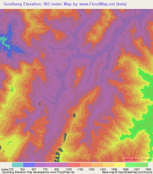 Gouthang,India Elevation Map