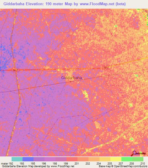 Giddarbaha,India Elevation Map