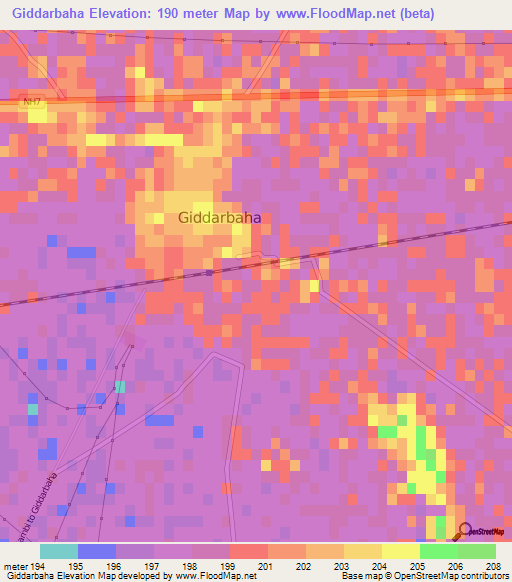 Giddarbaha,India Elevation Map