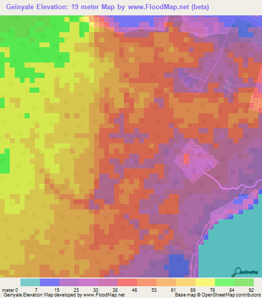 Geinyale,India Elevation Map