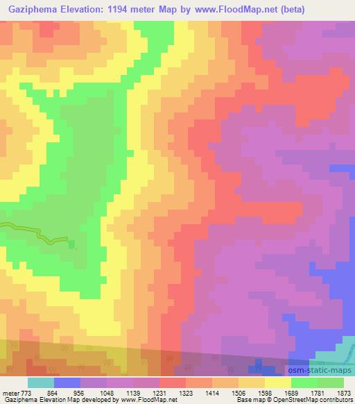 Gaziphema,India Elevation Map