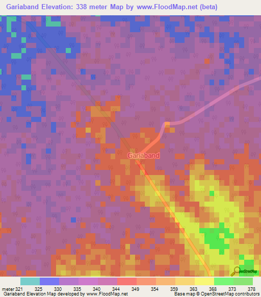 Gariaband,India Elevation Map