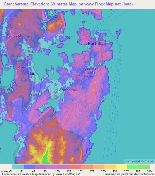 Garacherama,India Elevation Map