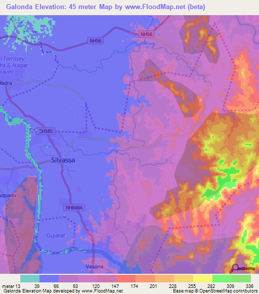 Galonda,India Elevation Map