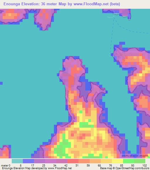Enounga,India Elevation Map