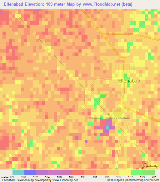Ellenabad,India Elevation Map