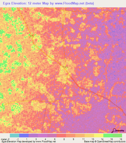 Egra,India Elevation Map