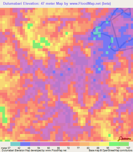 Dulumabari,India Elevation Map
