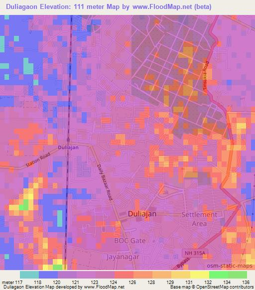 Duliagaon,India Elevation Map