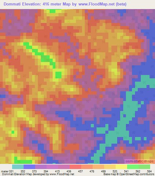 Dommati,India Elevation Map