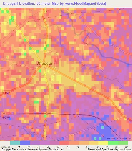 Dhupgari,India Elevation Map