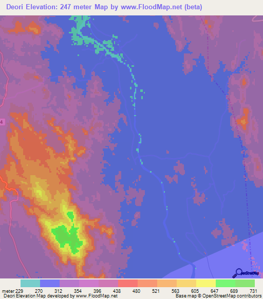 Deori,India Elevation Map