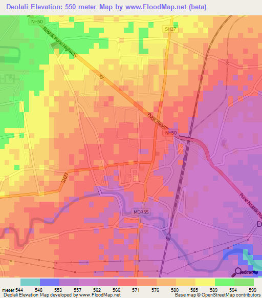 Deolali,India Elevation Map