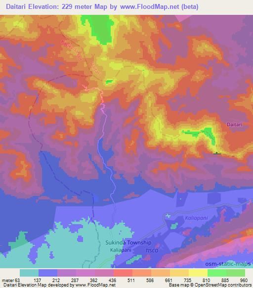 Daitari,India Elevation Map