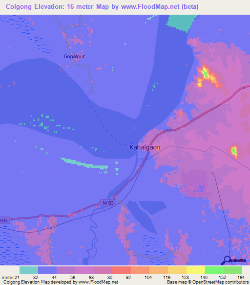 Colgong,India Elevation Map