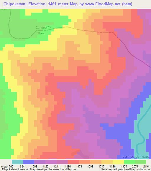 Chipoketami,India Elevation Map