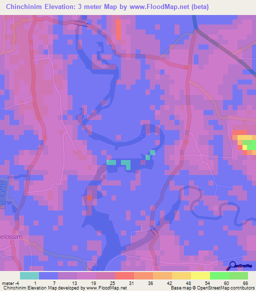 Chinchinim,India Elevation Map