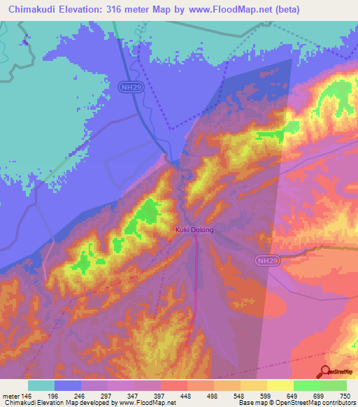 Chimakudi,India Elevation Map