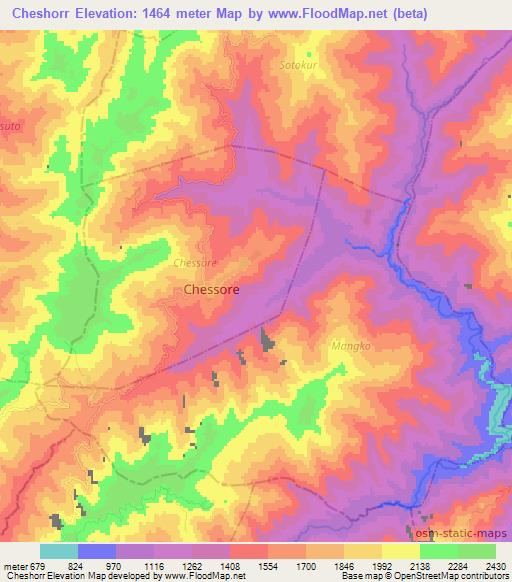 Cheshorr,India Elevation Map