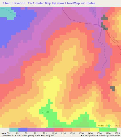 Chen,India Elevation Map