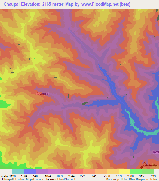 Chaupal,India Elevation Map