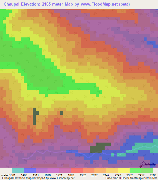 Chaupal,India Elevation Map