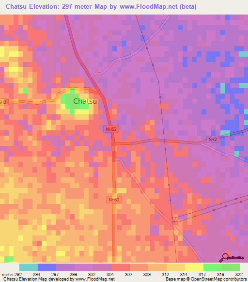 Chatsu,India Elevation Map