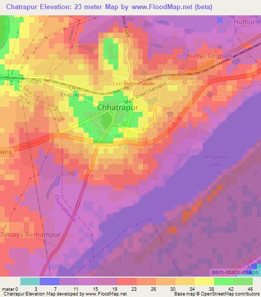 Chatrapur,India Elevation Map