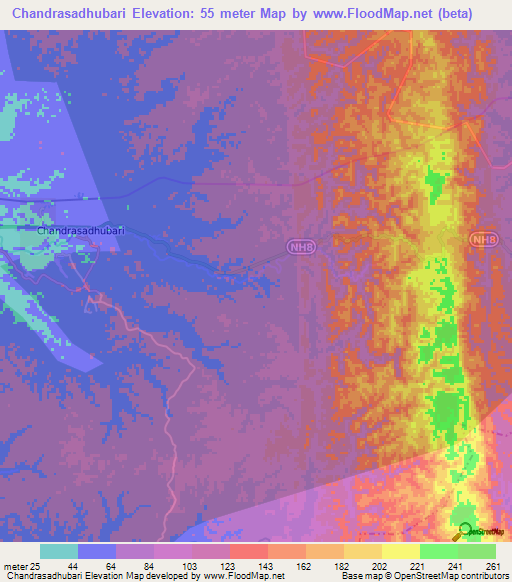 Chandrasadhubari,India Elevation Map