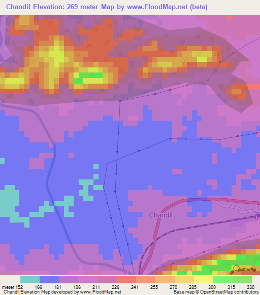 Chandil,India Elevation Map