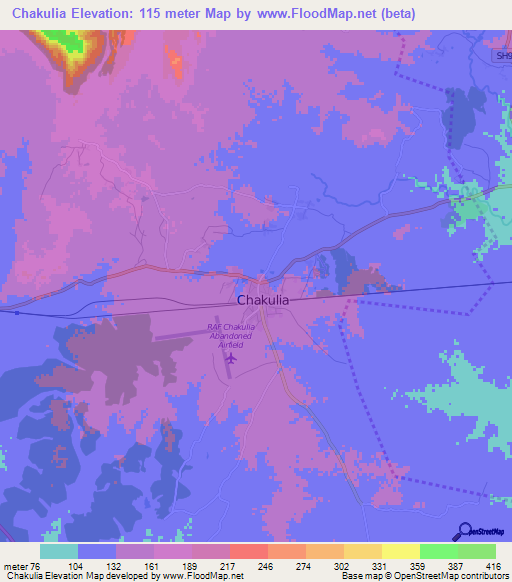 Chakulia,India Elevation Map