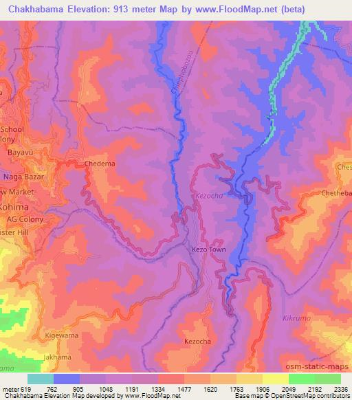 Chakhabama,India Elevation Map