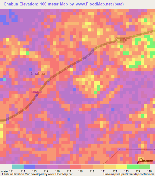 Chabua,India Elevation Map