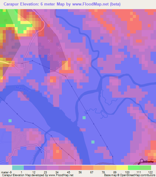 Carapur,India Elevation Map