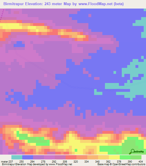 Birmitrapur,India Elevation Map