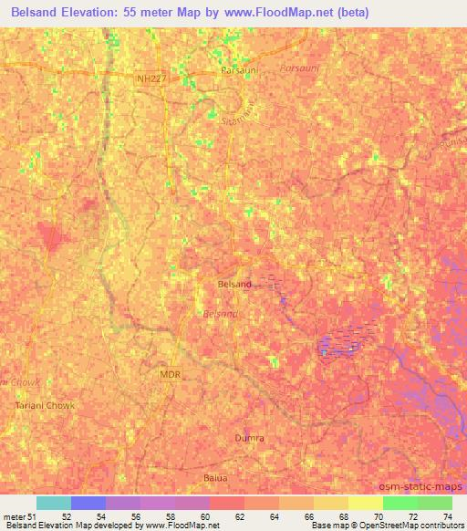 Belsand,India Elevation Map