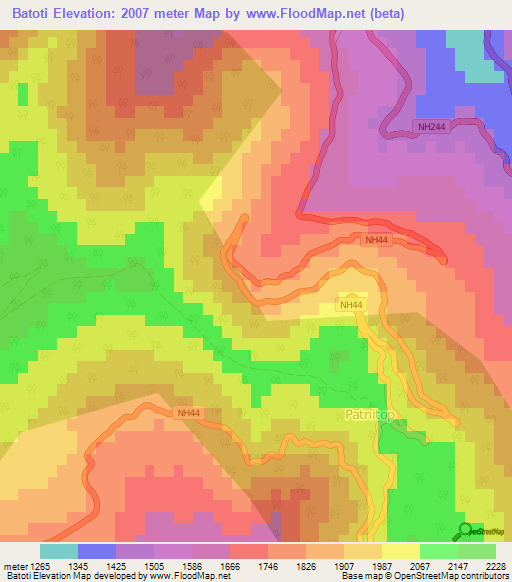 Batoti,India Elevation Map