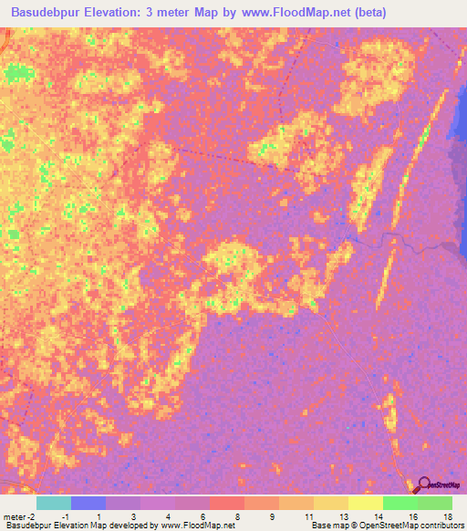 Basudebpur,India Elevation Map