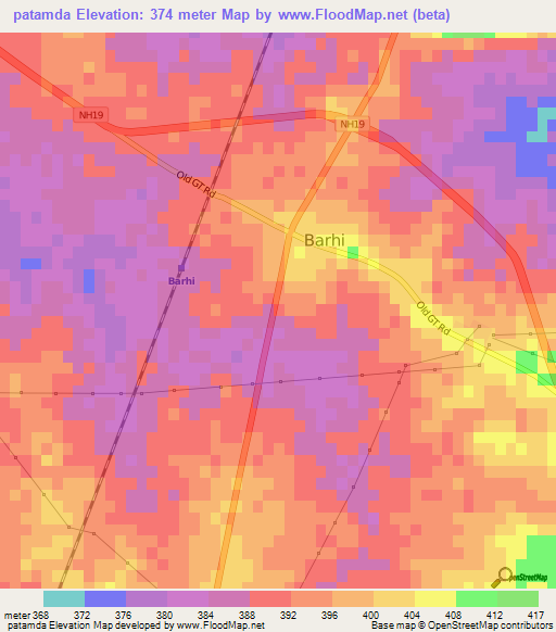 patamda,India Elevation Map