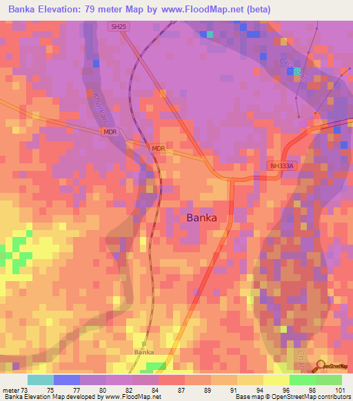 Banka,India Elevation Map
