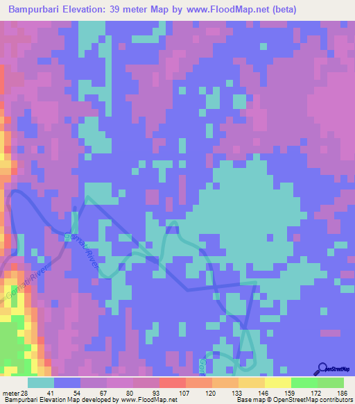 Bampurbari,India Elevation Map