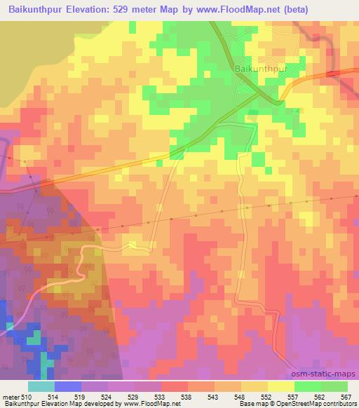 Baikunthpur,India Elevation Map